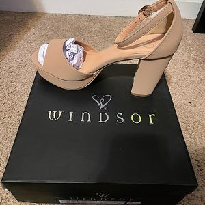 Nubuck Peep Toe Strap Heel